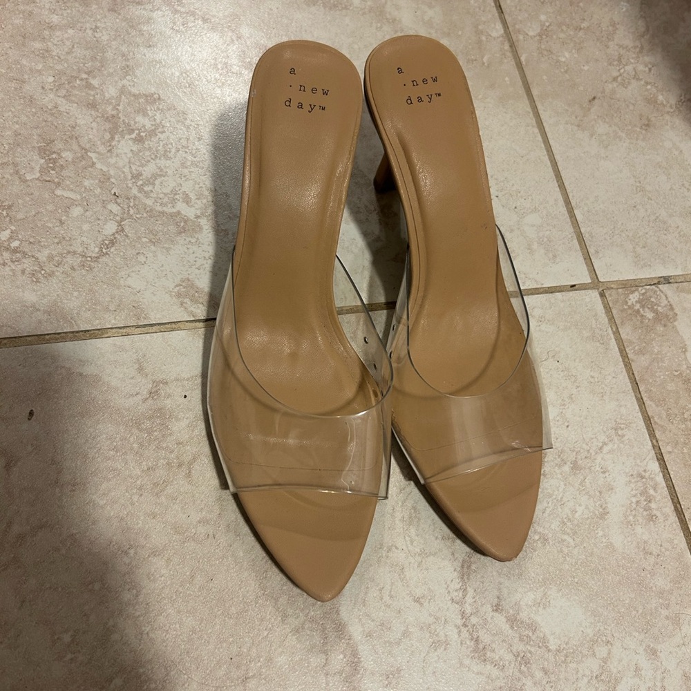A New Day Women's Beige and Clear Heels